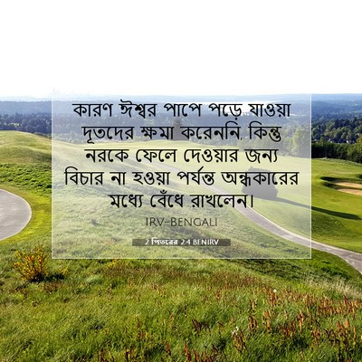 Picture 07 - 2 পিতরের 2:4 BENIRV - কারণ ঈশ্বর পাপে - Bible Verse Picture