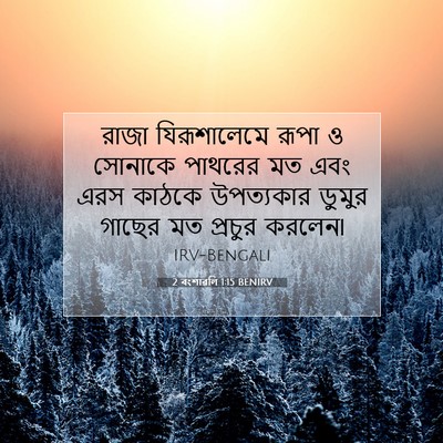 Picture 07 - 2 বংশাৱলি 1:15 BENIRV - রাজা যিরূশালেমে - Bible Verse Picture