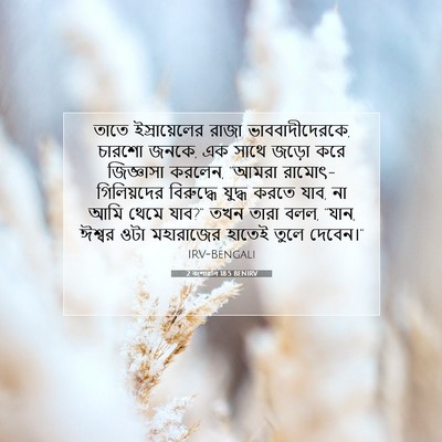 Picture 07 - 2 বংশাৱলি 18:5 BENIRV - তাতে ইস্রায়েলের - Bible Verse Picture