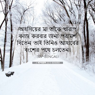 Picture 07 - 2 বংশাৱলি 22:3 BENIRV - অহসিয়ের মা তাঁকে - Bible Verse Picture