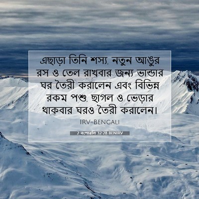 Picture 07 - 2 বংশাৱলি 32:28 BENIRV - এছাড়া তিনি শস্য, - Bible Verse Picture