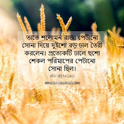 Picture 07 - 2 বংশাৱলি 9:15 BENIRV - তাতে শলোমন রাজা - Bible Verse Picture