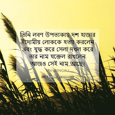 Picture 07 - 2 ৰাজাৱলি 14:7 BENIRV - তিনি লবণ - Bible Verse Picture