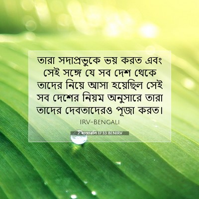 Picture 07 - 2 ৰাজাৱলি 17:33 BENIRV - তারা সদাপ্রভুকে - Bible Verse Picture