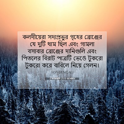 Picture 07 - 2 ৰাজাৱলি 25:13 BENIRV - কলদীয়েরা - Bible Verse Picture