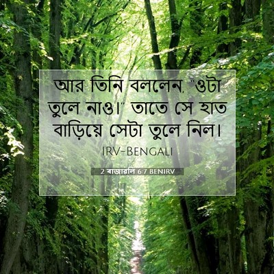 Picture 07 - 2 ৰাজাৱলি 6:7 BENIRV - আর তিনি বললেন, “ওটা - Bible Verse Picture