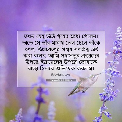 Picture 07 - 2 ৰাজাৱলি 9:6 BENIRV - তখন যেহূ উঠে গৃহের - Bible Verse Picture