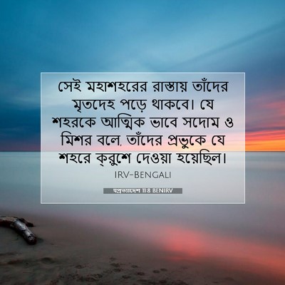 Picture 07 - पপ্রত্যাদেশ 11:8 BENIRV - সেই মহাশহরের - Bible Verse Picture