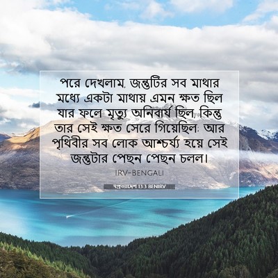 Picture 07 - पপ্রত্যাদেশ 13:3 BENIRV - পরে দেখলাম, - Bible Verse Picture