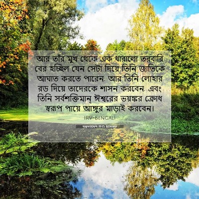 Picture 07 - पপ্রত্যাদেশ 19:15 BENIRV - আর তাঁর মুখ থেকে এক - Bible Verse Picture