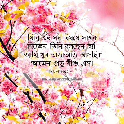 Picture 07 - पপ্রত্যাদেশ 22:20 BENIRV - যিনি এই সব বিষয়ে - Bible Verse Picture