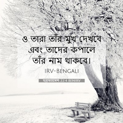 Picture 07 - पপ্রত্যাদেশ 22:4 BENIRV - ও তারা তাঁর মুখ - Bible Verse Picture