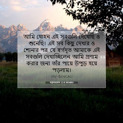 Picture 07 - पপ্রত্যাদেশ 22:8 BENIRV - আমি যোহন এই সবগুলি - Bible Verse Picture