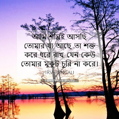 Picture 07 - पপ্রত্যাদেশ 3:11 BENIRV - আমি শীঘ্রই আসছি; - Bible Verse Picture