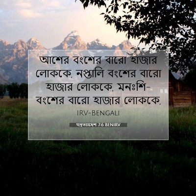 Picture 07 - पপ্রত্যাদেশ 7:6 BENIRV - আশের বংশের বারো - Bible Verse Picture