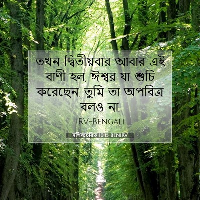 Picture 07 - पশিষ্যচরিত 10:15 BENIRV - তখন দ্বিতীয়বার - Bible Verse Picture