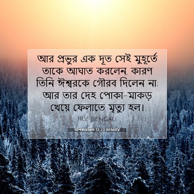 Picture 07 - पশিষ্যচরিত 12:23 BENIRV - আর প্রভুর এক দূত - Bible Verse Picture