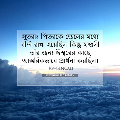 Picture 07 - पশিষ্যচরিত 12:5 BENIRV - সুতরাং পিতরকে - Bible Verse Picture