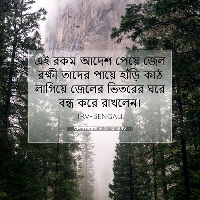 Picture 07 - पশিষ্যচরিত 16:24 BENIRV - এই রকম আদেশ পেয়ে - Bible Verse Picture