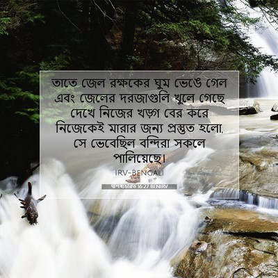 Picture 07 - पশিষ্যচরিত 16:27 BENIRV - তাতে জেল রক্ষকের - Bible Verse Picture
