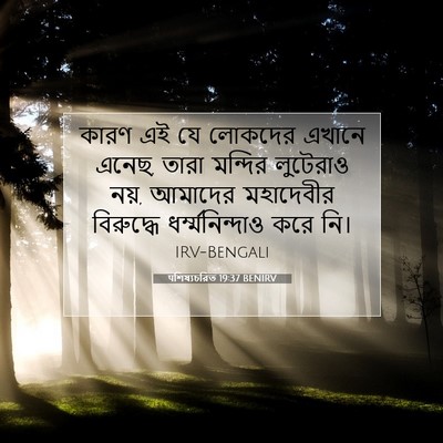 Picture 07 - पশিষ্যচরিত 19:37 BENIRV - কারণ এই যে লোকদের - Bible Verse Picture