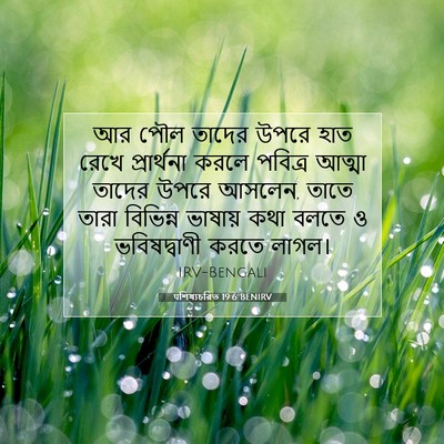 Picture 07 - पশিষ্যচরিত 19:6 BENIRV - আর পৌল তাদের উপরে - Bible Verse Picture