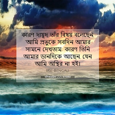Picture 07 - पশিষ্যচরিত 2:25 BENIRV - কারণ দায়ূদ তাঁর - Bible Verse Picture