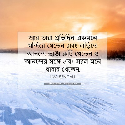 Picture 07 - पশিষ্যচরিত 2:46 BENIRV - আর তারা প্রতিদিন - Bible Verse Picture