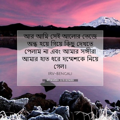 Picture 07 - पশিষ্যচরিত 22:11 BENIRV - আর আমি সেই আলোর - Bible Verse Picture