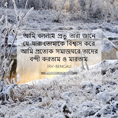 Picture 07 - पশিষ্যচরিত 22:19 BENIRV - আমি বললাম, প্রভু, - Bible Verse Picture