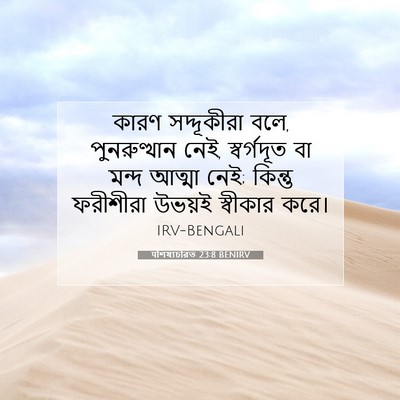 Picture 07 - पশিষ্যচরিত 23:8 BENIRV - কারণ সদ্দূকীরা - Bible Verse Picture
