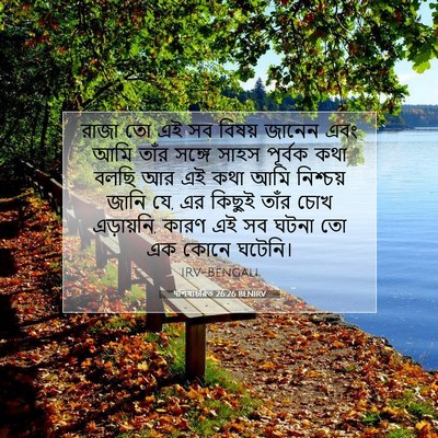 Picture 07 - पশিষ্যচরিত 26:26 BENIRV - রাজা তো এই সব বিষয় - Bible Verse Picture