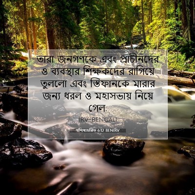 Picture 07 - पশিষ্যচরিত 6:12 BENIRV - তারা জনগণকে এবং - Bible Verse Picture