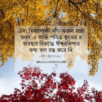Picture 07 - पশিষ্যচরিত 6:13 BENIRV - এবং মিথ্যাসাক্ষী - Bible Verse Picture