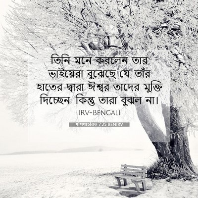 Picture 07 - पশিষ্যচরিত 7:25 BENIRV - তিনি মনে করলেন তার - Bible Verse Picture
