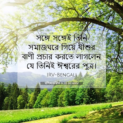 Picture 07 - पশিষ্যচরিত 9:20 BENIRV - সঙ্গে সঙ্গেই তিনি - Bible Verse Picture