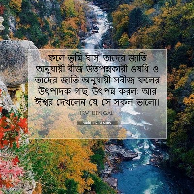 Picture 07 - আদি 1:12 BENIRV - ফলে ভূমি ঘাস, তাদের - Bible Verse Picture