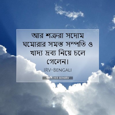 Picture 07 - আদি 14:11 BENIRV - আর শত্রুরা সদোম - Bible Verse Picture