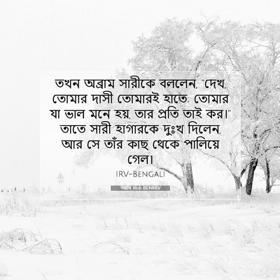 Picture 07 - আদি 16:6 BENIRV - তখন অব্রাম সারীকে - Bible Verse Picture