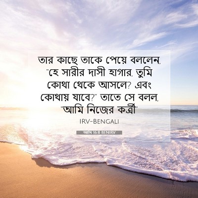 Picture 07 - আদি 16:8 BENIRV - তার কাছে তাকে - Bible Verse Picture
