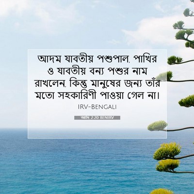 Picture 07 - আদি 2:20 BENIRV - আদম যাবতীয় - Bible Verse Picture