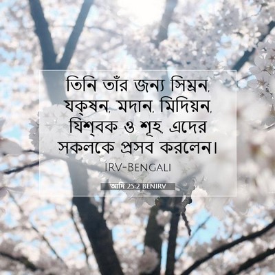 Picture 07 - আদি 25:2 BENIRV - তিনি তাঁর জন্য - Bible Verse Picture