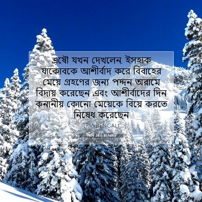 Picture 07 - আদি 28:6 BENIRV - এষৌ যখন দেখলেন, - Bible Verse Picture