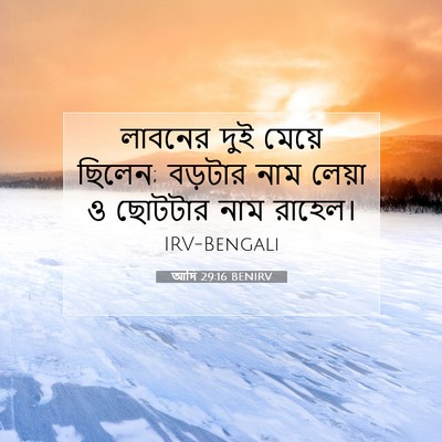 Picture 07 - আদি 29:16 BENIRV - লাবনের দুই মেয়ে - Bible Verse Picture