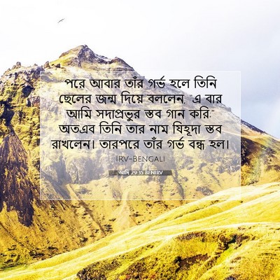 Picture 07 - আদি 29:35 BENIRV - পরে আবার তাঁর গর্ভ - Bible Verse Picture