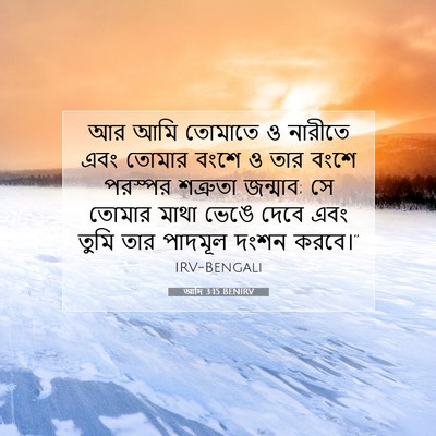Picture 07 - আদি 3:15 BENIRV - আর আমি তোমাতে ও - Bible Verse Picture