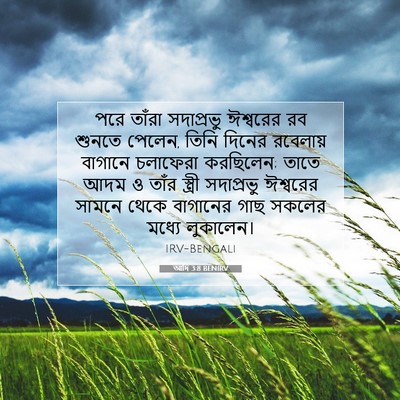 Picture 07 - আদি 3:8 BENIRV - পরে তাঁরা - Bible Verse Picture
