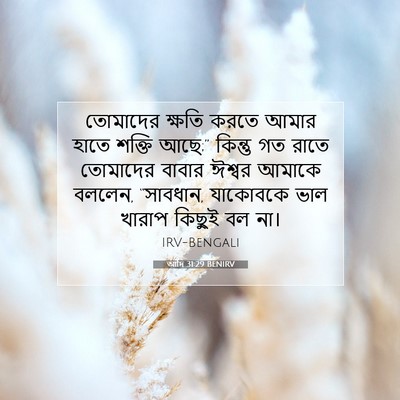 Picture 07 - আদি 31:29 BENIRV - তোমাদের ক্ষতি - Bible Verse Picture