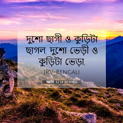 Picture 07 - আদি 32:14 BENIRV - দুশো ছাগী ও - Bible Verse Picture