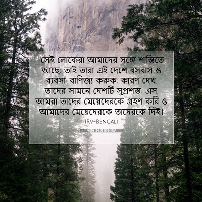 Picture 07 - আদি 34:21 BENIRV - “সেই লোকেরা - Bible Verse Picture